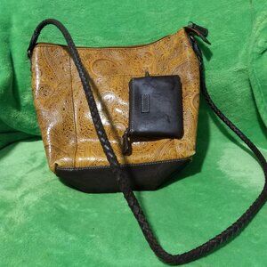 Relic Paisley Patterned Crossbody Bag Rope Braided Strap w/Coin Purse